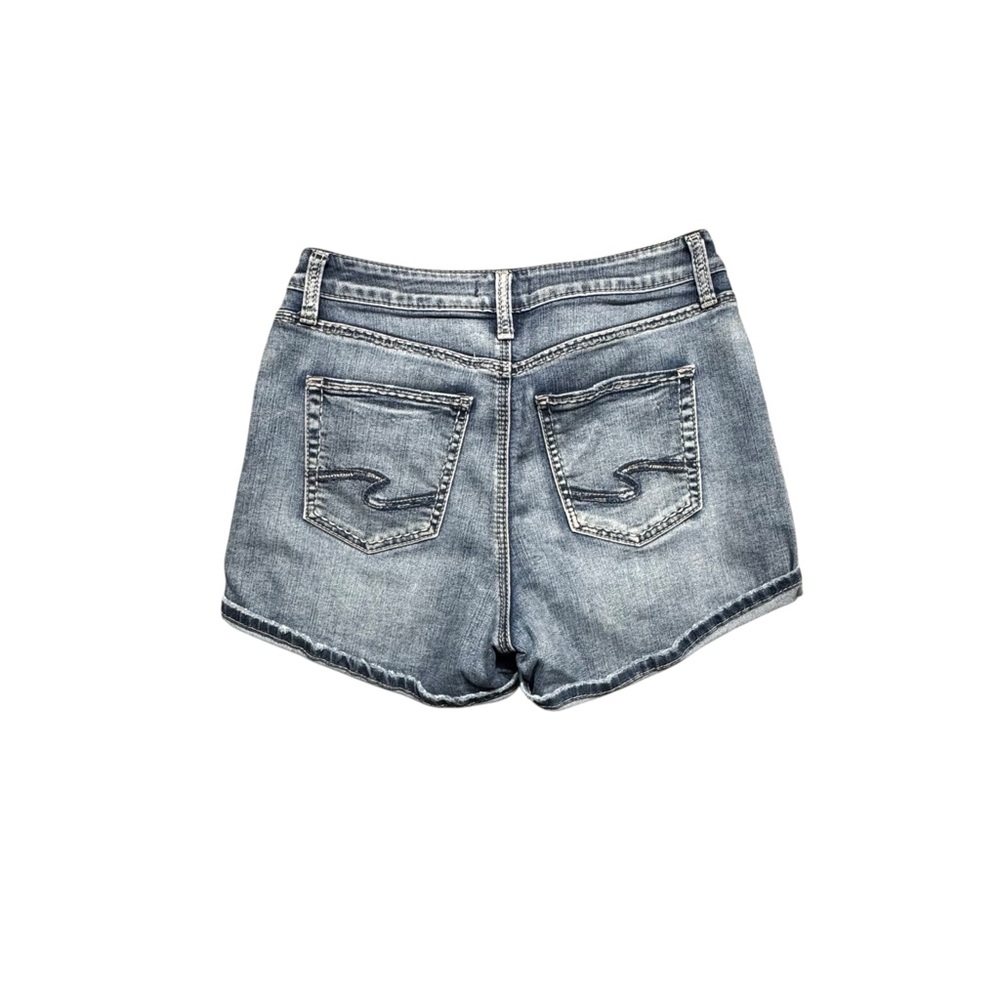 Silver Jeans Avery Shorts Womens Size 29 Blue Stretch High Rise Denim Cuffed - Picture 2 of 11